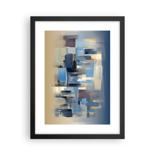 Poster în ramă neagră - Construcție albastră - 30x40 cm