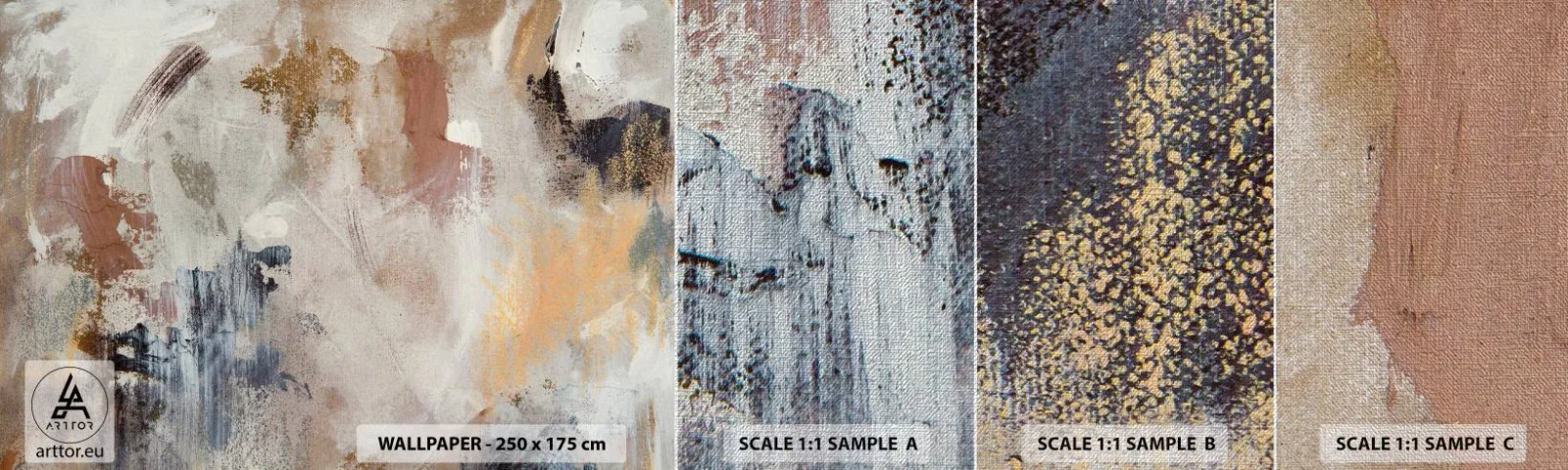 Mostră tapet Premium Canvas - Abstracție cețoasă - Bucată, Abstracția, Minimalism - 100x30 cm