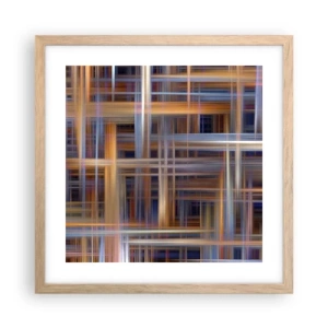 Poster în ramă de stejar deschis - Țesut din lumină - 40x40 cm