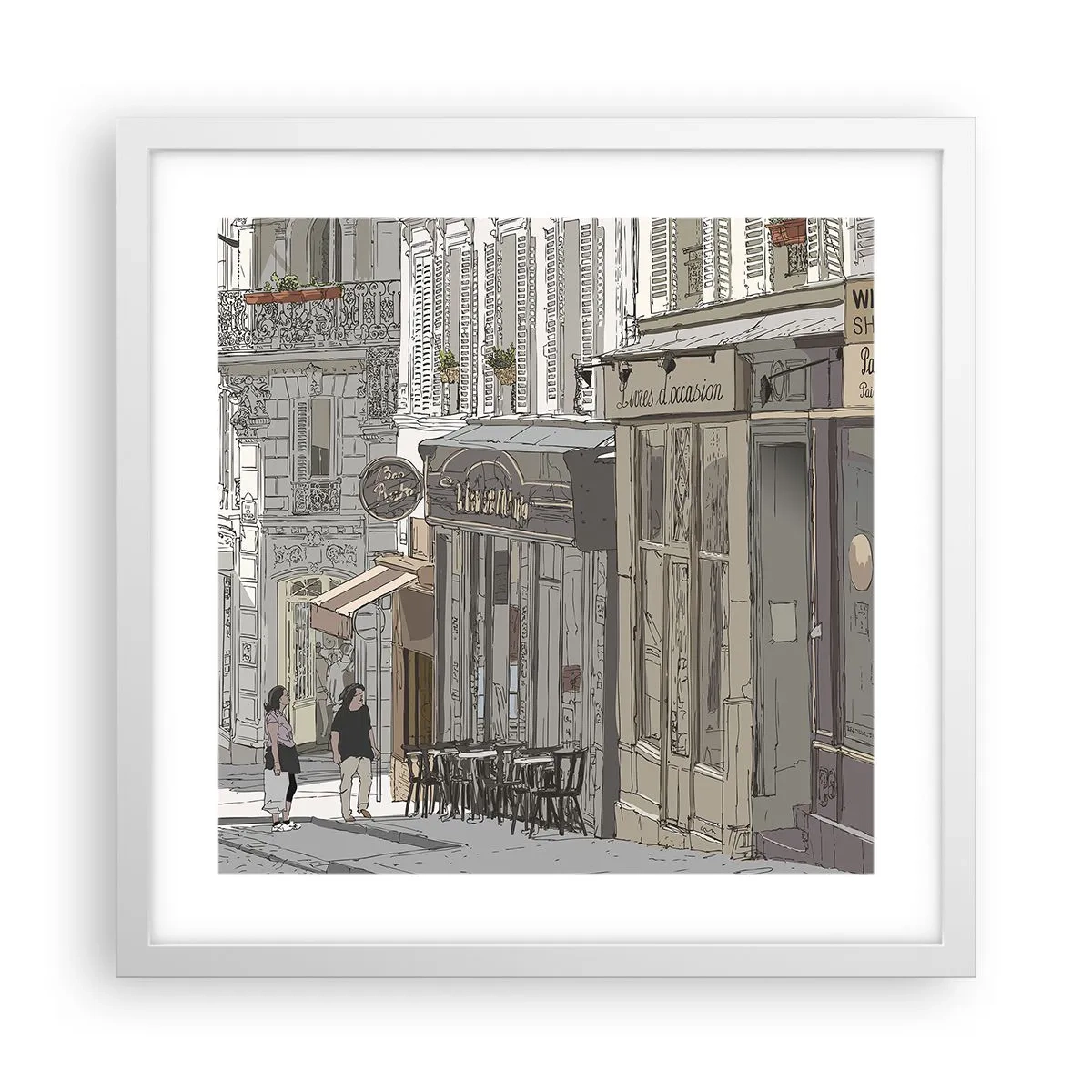 Poster în ramă albă - Bucurii urbane - 40x40 cm