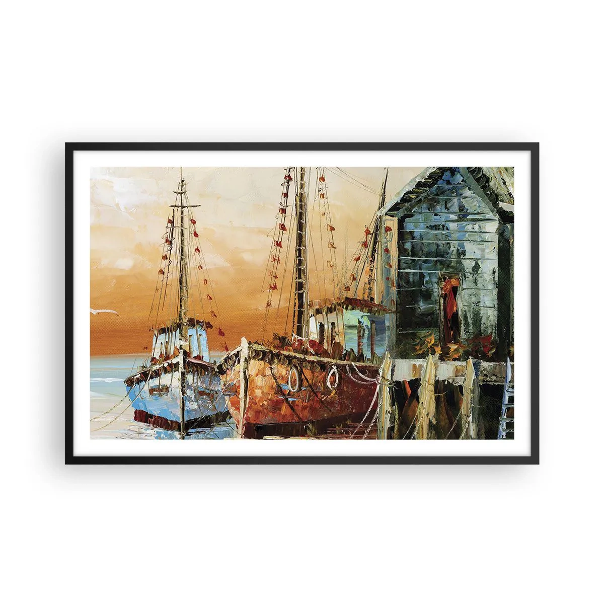 Poster în ramă neagră - Întoarcere pașnică - 91x61 cm