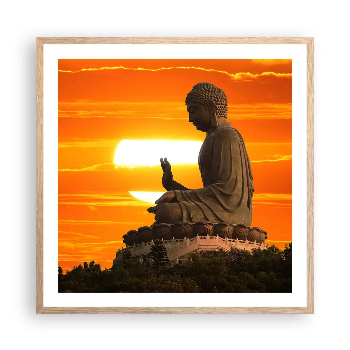 Poster în ramă de stejar deschis - Fără frică de lume - 60x60 cm