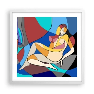 Poster în ramă albă - Nudul cubist - 50x50 cm
