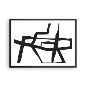 Poster în ramă neagră - Construcție în alb și negru - 70x50 cm
