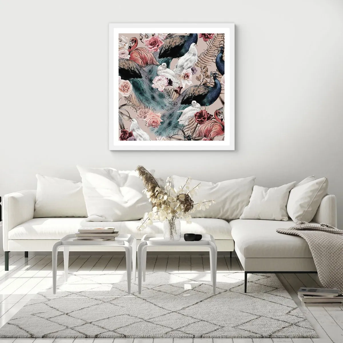 Poster în ramă albă - În grădina palatului - 40x40 cm