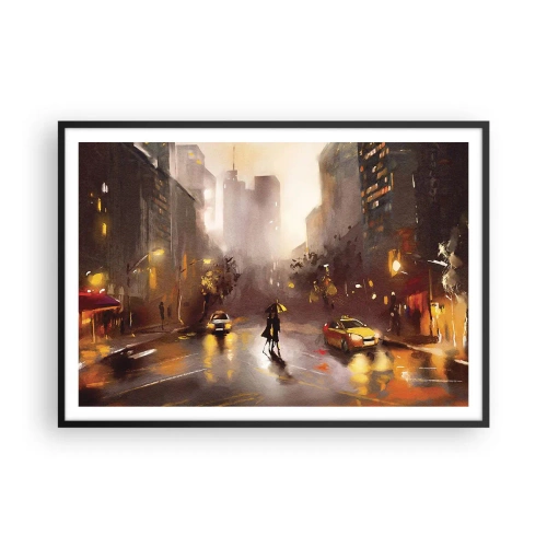 Poster în ramă neagră - În luminile New York-ului - 100x70 cm