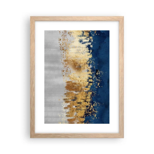 Poster în ramă de stejar deschis - Compoziție modernă cu bliț - 30x40 cm