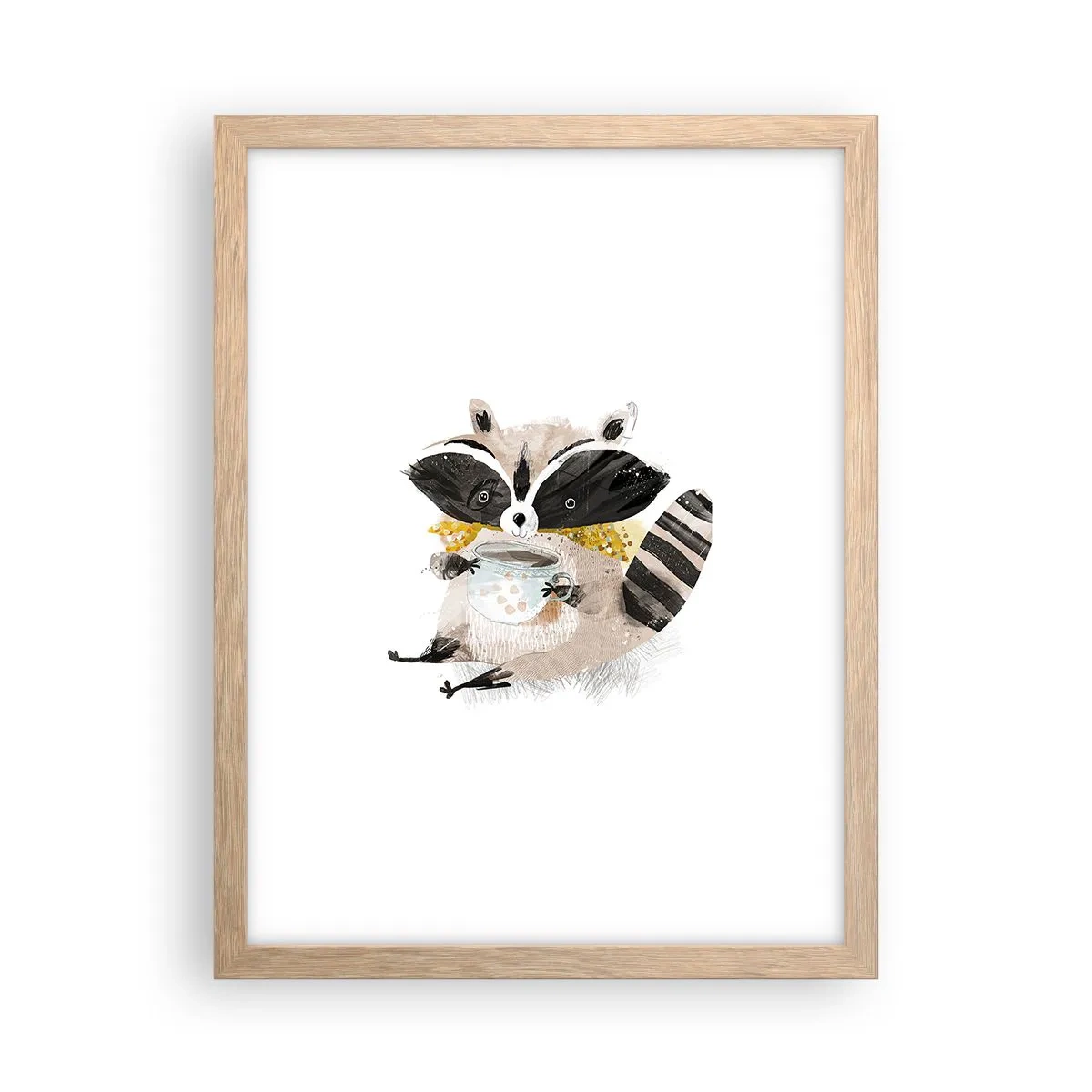 Poster în ramă de stejar deschis - Prietenul meu ratonul - 30x40 cm