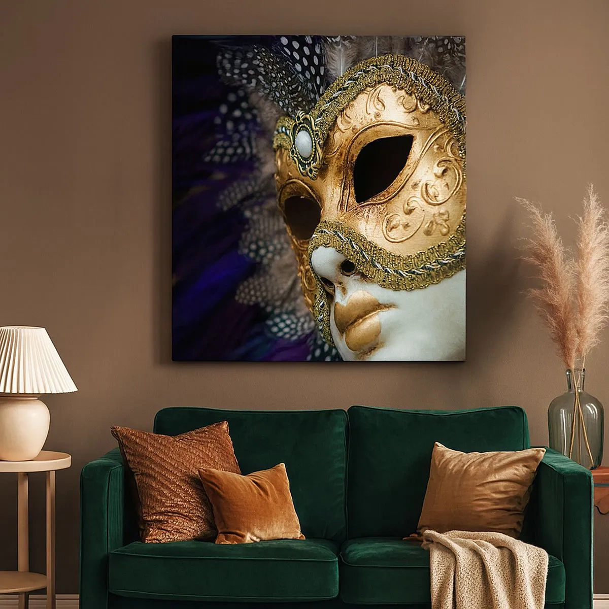 Tablou pe pânză - Portret venețian în aur - 30x30 cm