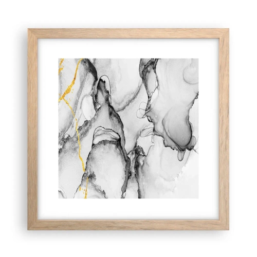 Poster în ramă de stejar deschis - Compoziție cu motiv auriu - 30x30 cm