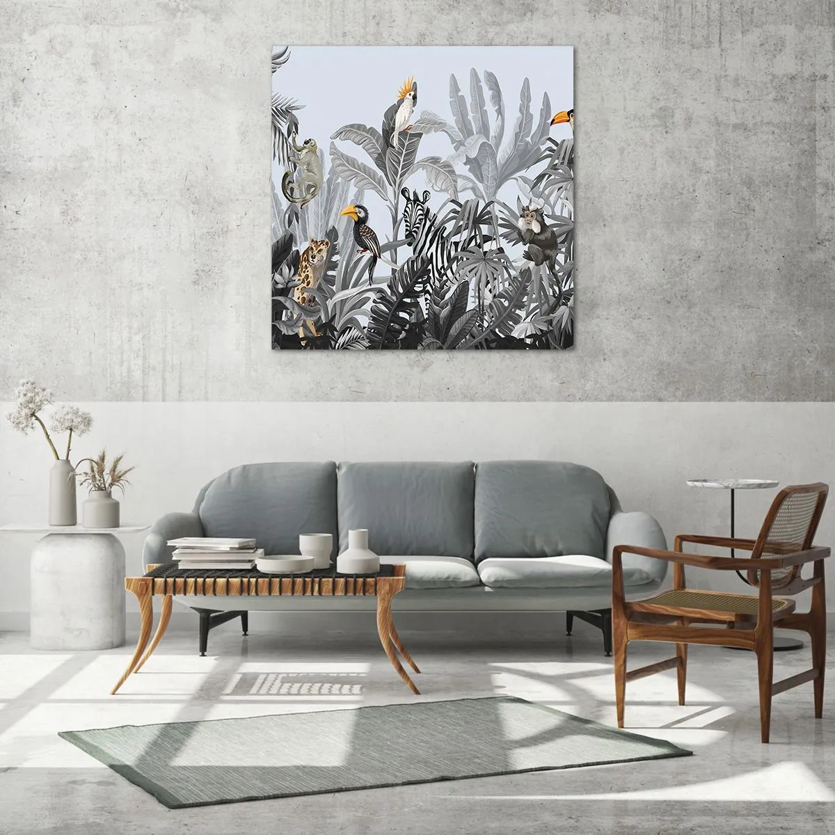 Tablou pe sticlă - O fabulă africană - 70x70 cm