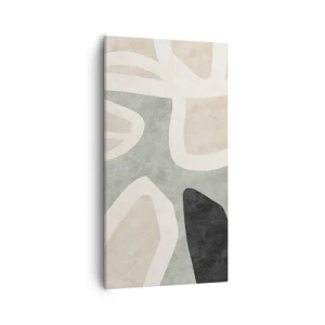 Tablou pe pânză - Compoziție cu motiv negru - 55x100 cm