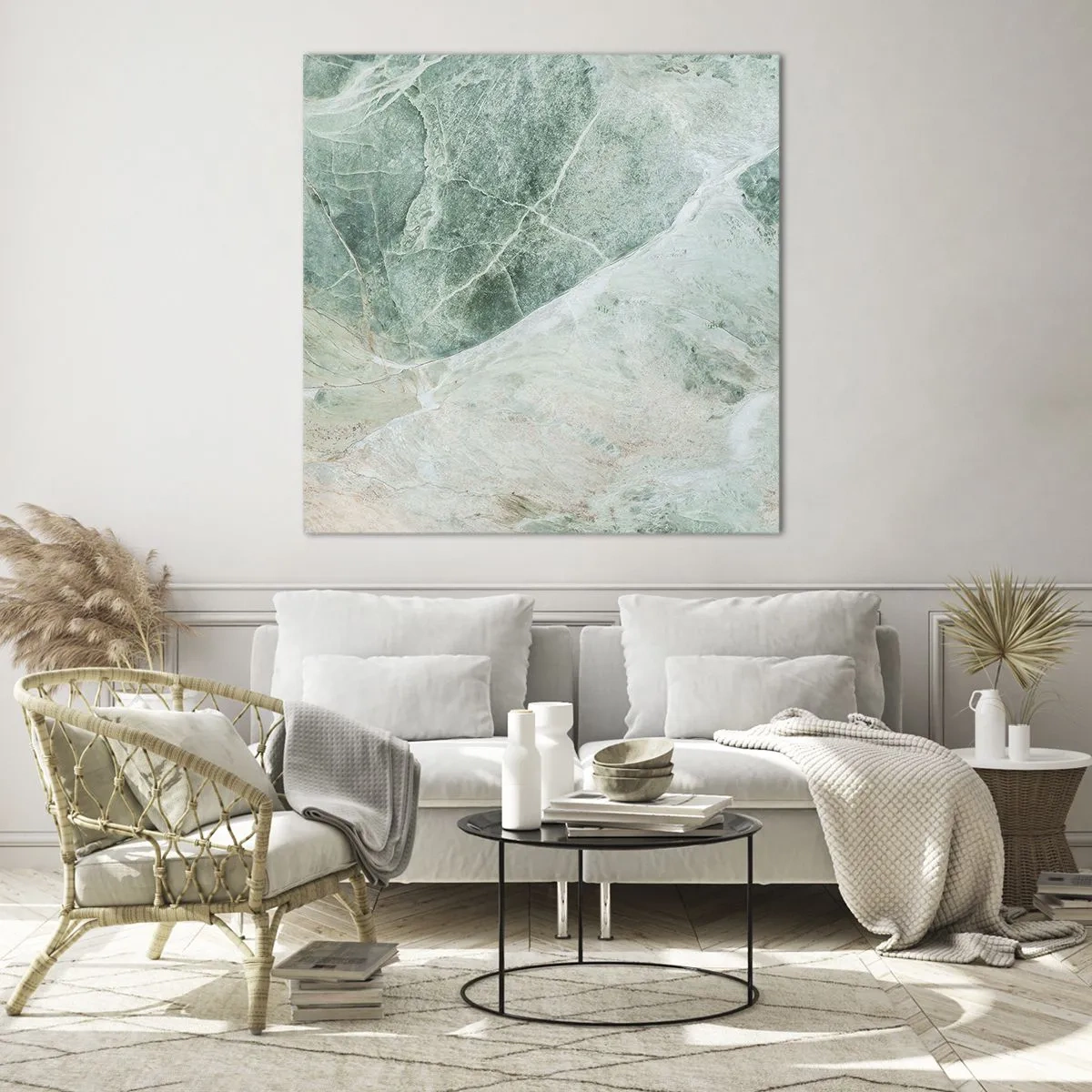 Tablou pe sticlă - Răcoarea nobilă a pietrei - 70x70 cm