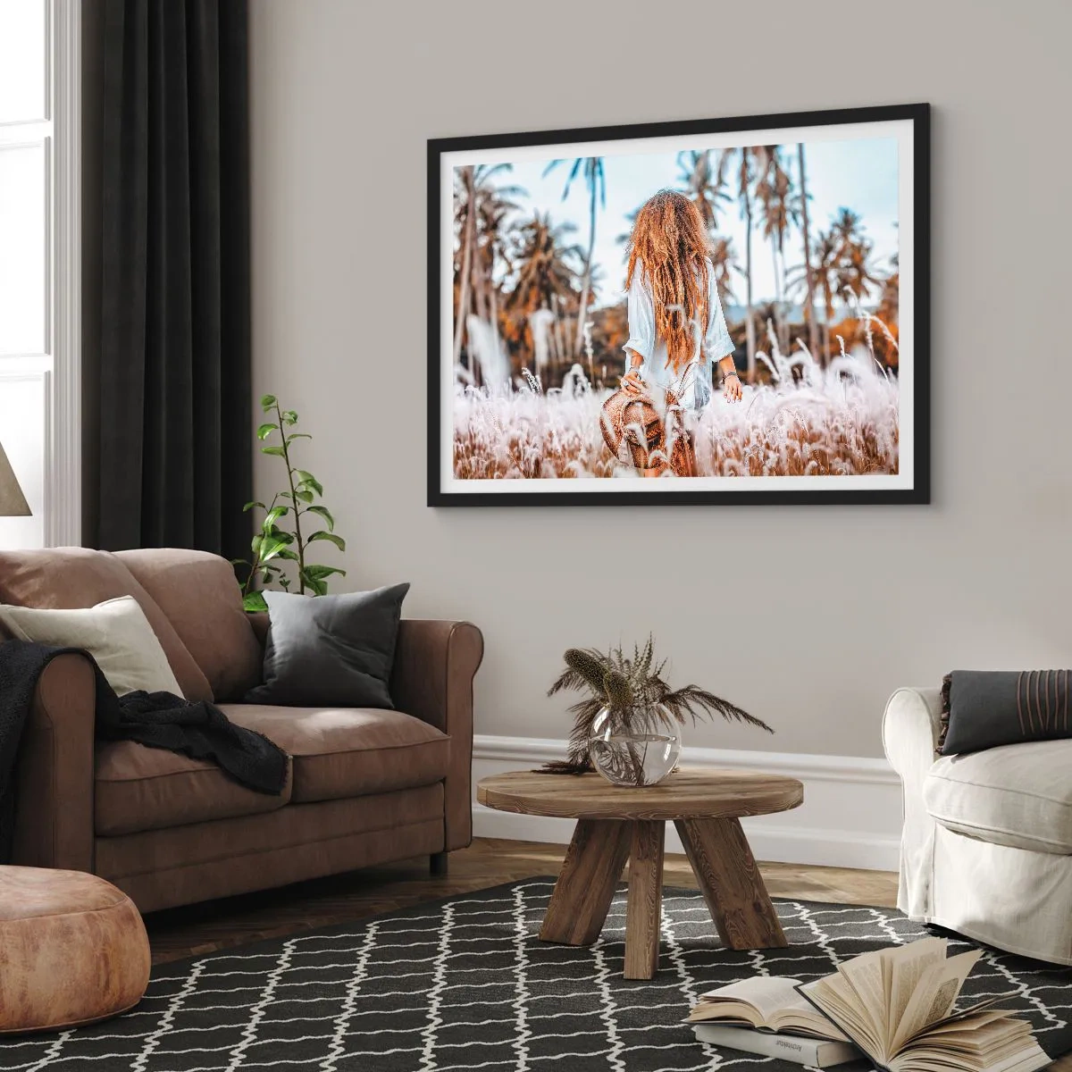 Poster în ramă neagră - Născută din puful de iarbă - 70x50 cm
