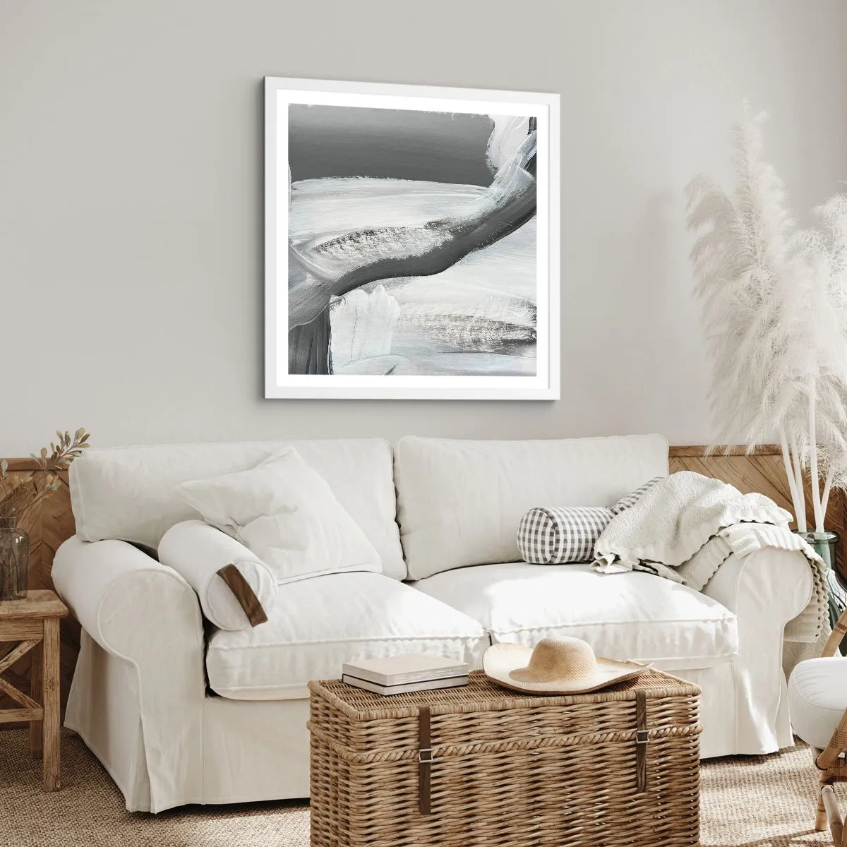 Poster în ramă albă - Cu o mișcare decisivă - 60x60 cm