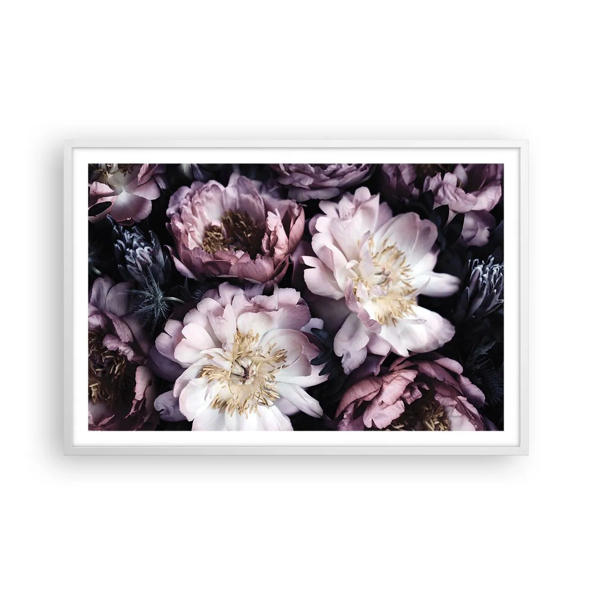 Poster în ramă albă - Buchet în stil vechi - 91x61 cm