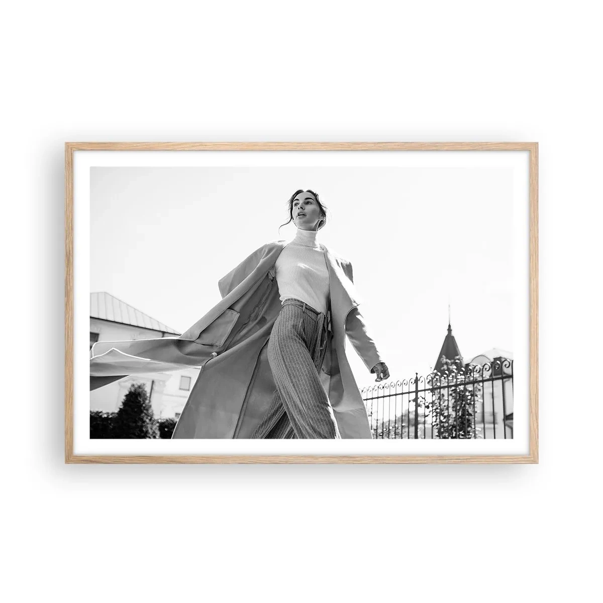 Poster în ramă de stejar deschis - Vii cu mine? - 91x61 cm