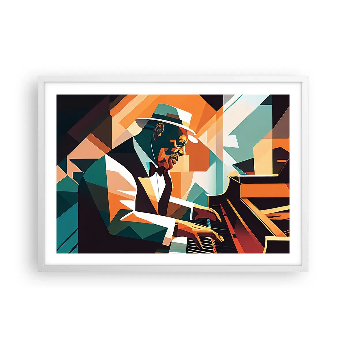 Poster în ramă albă - Numai jazz - 70x50 cm