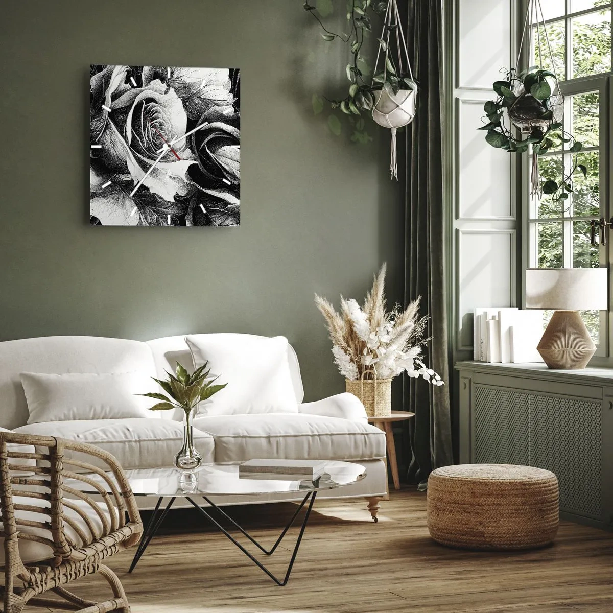 Ceas de perete - Ceas pe sticlă - Mereu regina - 40x40 cm