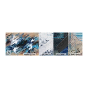 Mostră tapet Premium Canvas - Pe o pantă albastră - Bucată, Abstracția, Vopsele - 100x30 cm