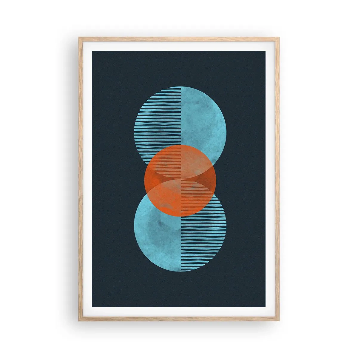 Poster în ramă de stejar deschis - Compoziție simetrică - 70x100 cm