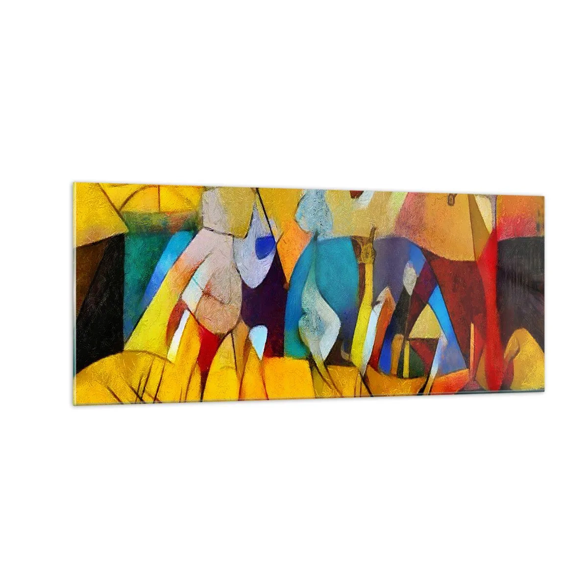 Tablou pe sticlă - Soare - viață - bucurie - 100x40 cm
