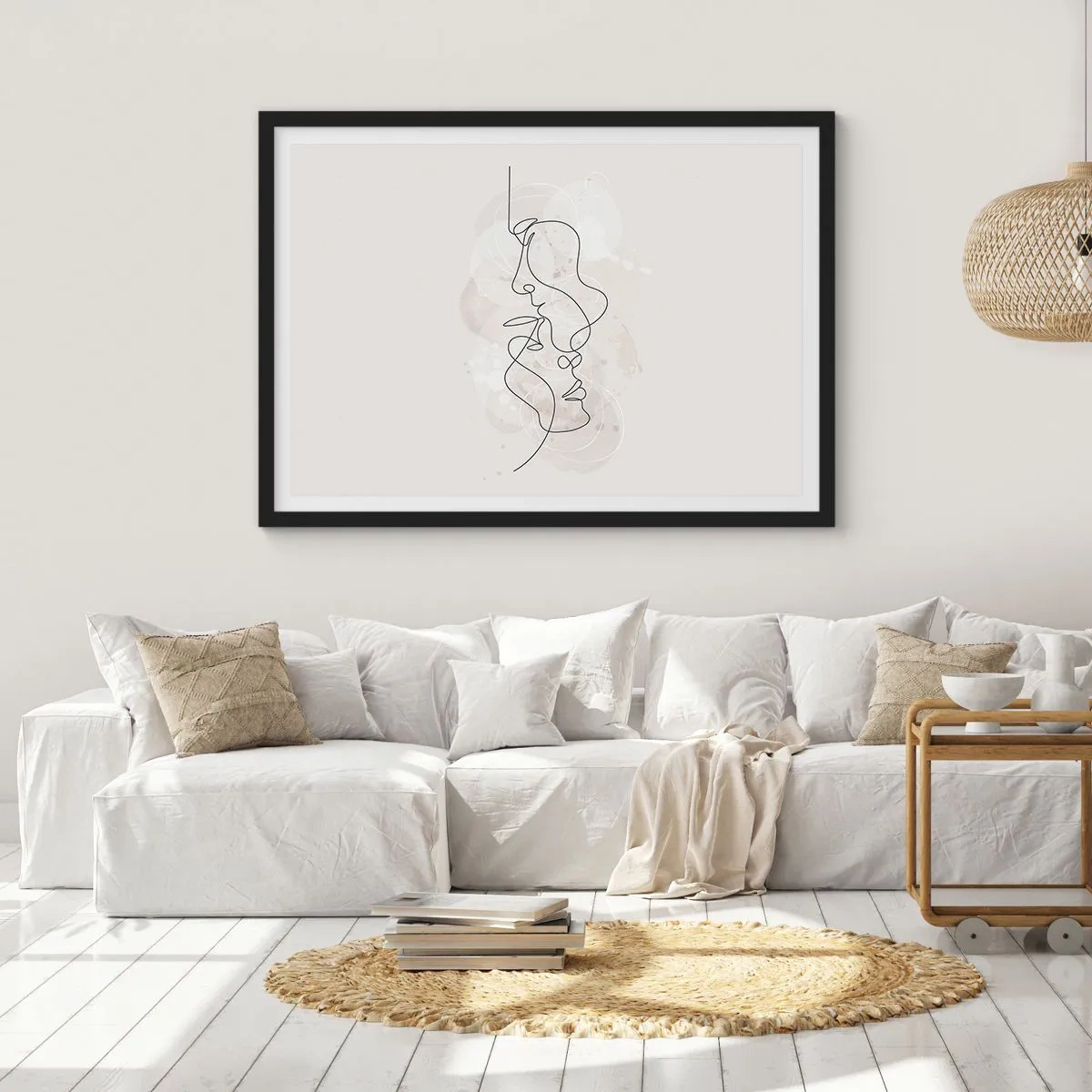 Poster în ramă neagră - Încurcați într-o îmbrățișare - 40x30 cm
