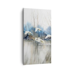 Tablou pe pânză - Dansând cu lebedele sălbatice - 55x100 cm