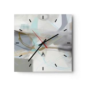 Ceas de perete - Ceas pe sticlă - Abstracție cețoasă - 30x30 cm