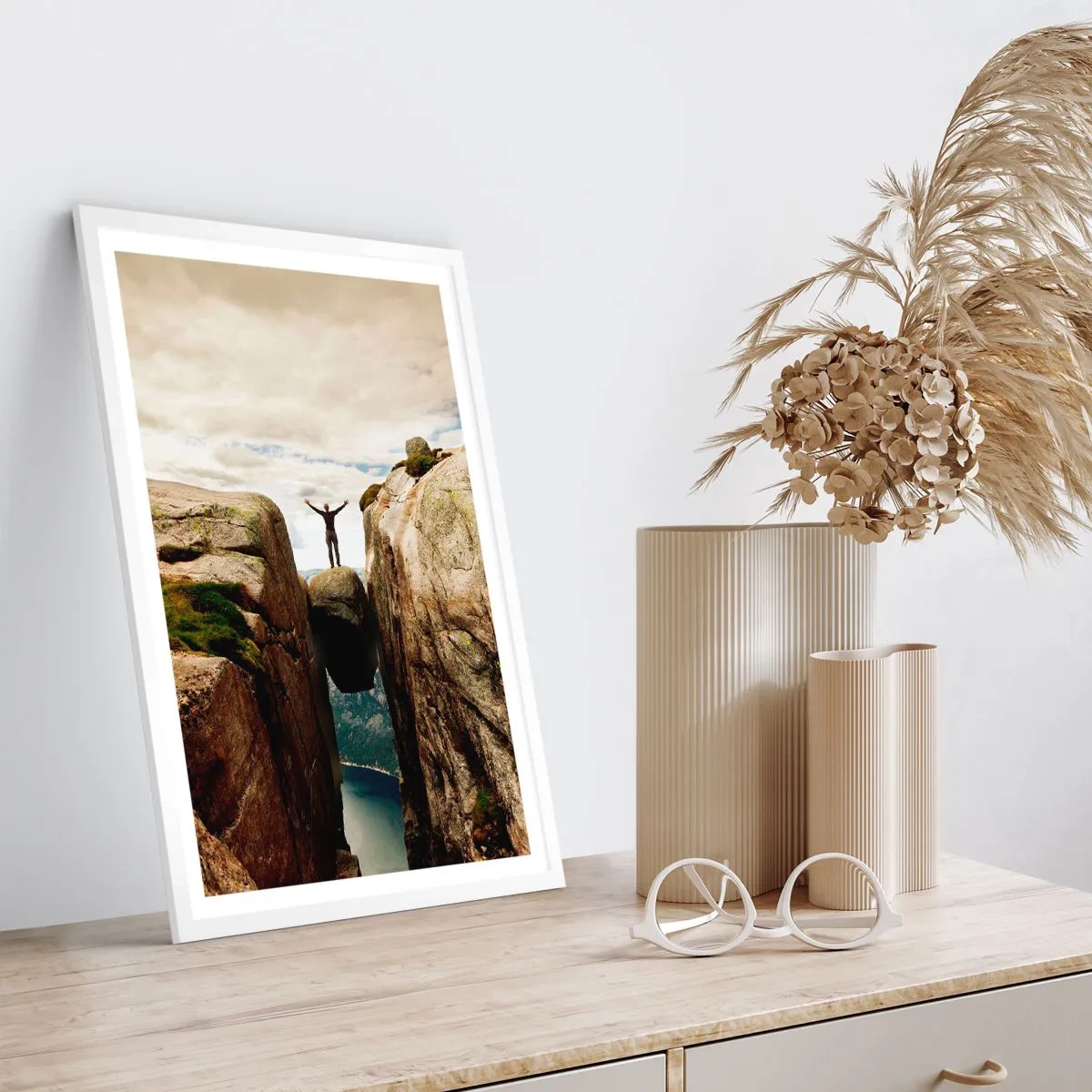 Poster în ramă albă - Cum mă simt!? - 61x91 cm