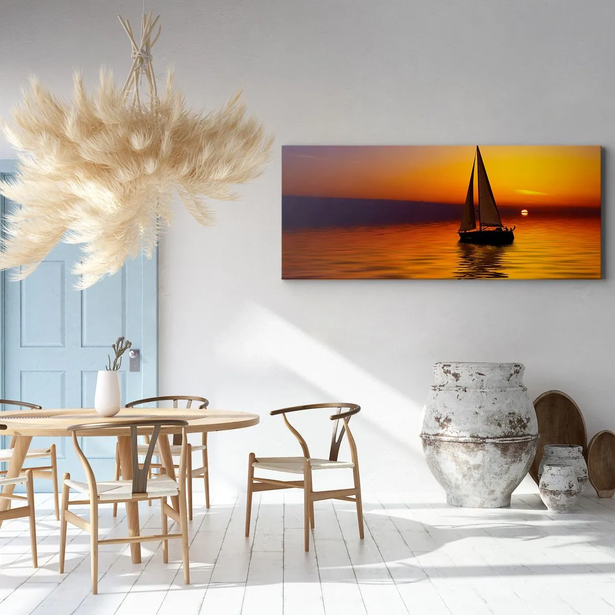 Tablou pe pânză - Ce liniște e aici la amurg... - 140x50 cm