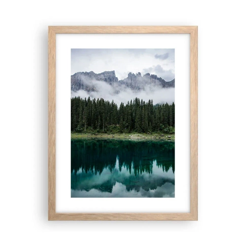 Poster în ramă de stejar deschis - Liniște, liniște, să nu trezim apa care doarme... - 30x40 cm