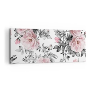 Tablou pe pânză - Pierde-te în florile de trandafir - 100x40 cm