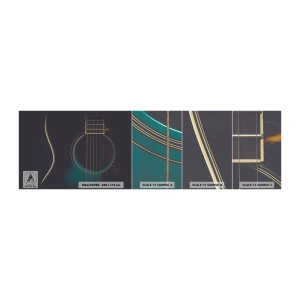 Mostră tapet Premium Canvas - O clipă înainte de a suna - Chitară, Muzică, Siruri de caractere - 100x30 cm