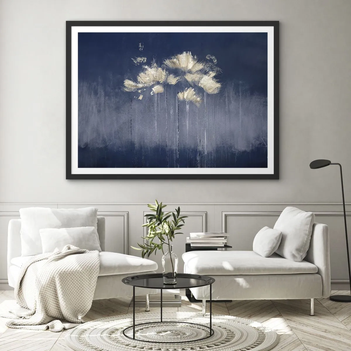 Poster în ramă neagră - Ca petalele în vânt - 70x50 cm