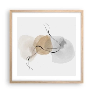 Poster în ramă de stejar deschis - Mărgele de aer - 50x50 cm