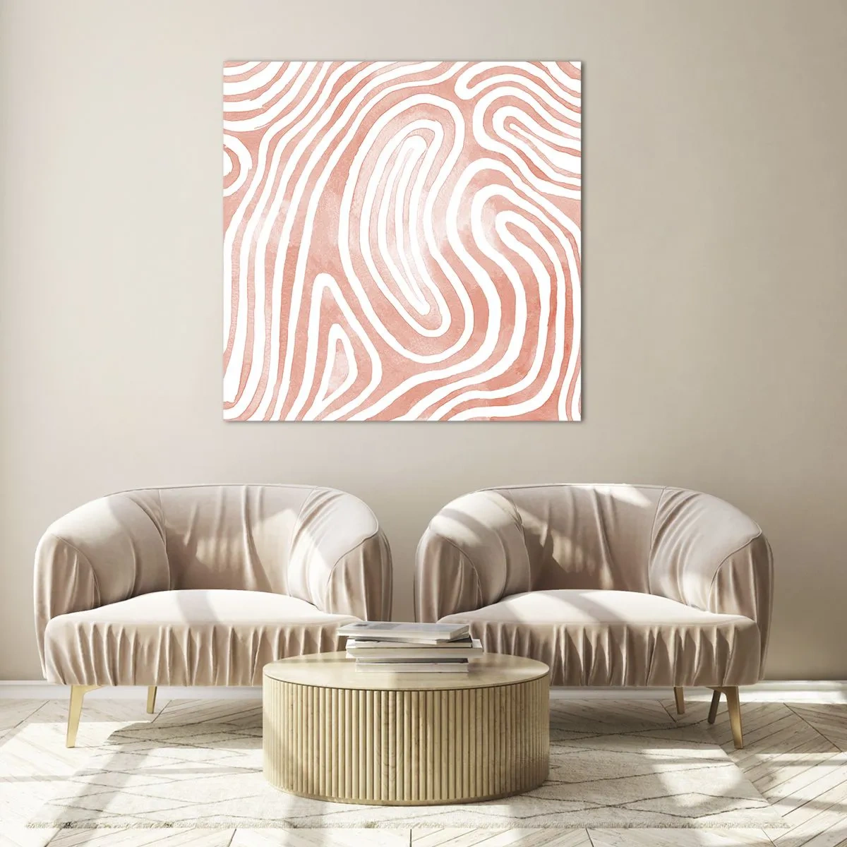 Tablou pe sticlă - Într-un labirint de coral - 30x30 cm