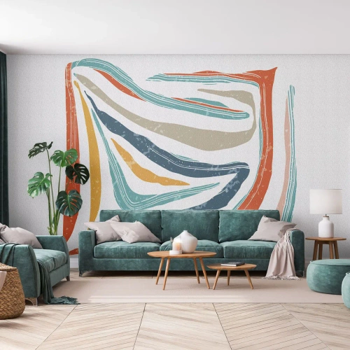 Tapet Premium Sand - Abstracție prietenoasă și zâmbitoare - Boho, Bucată, Modern - 400x280 cm