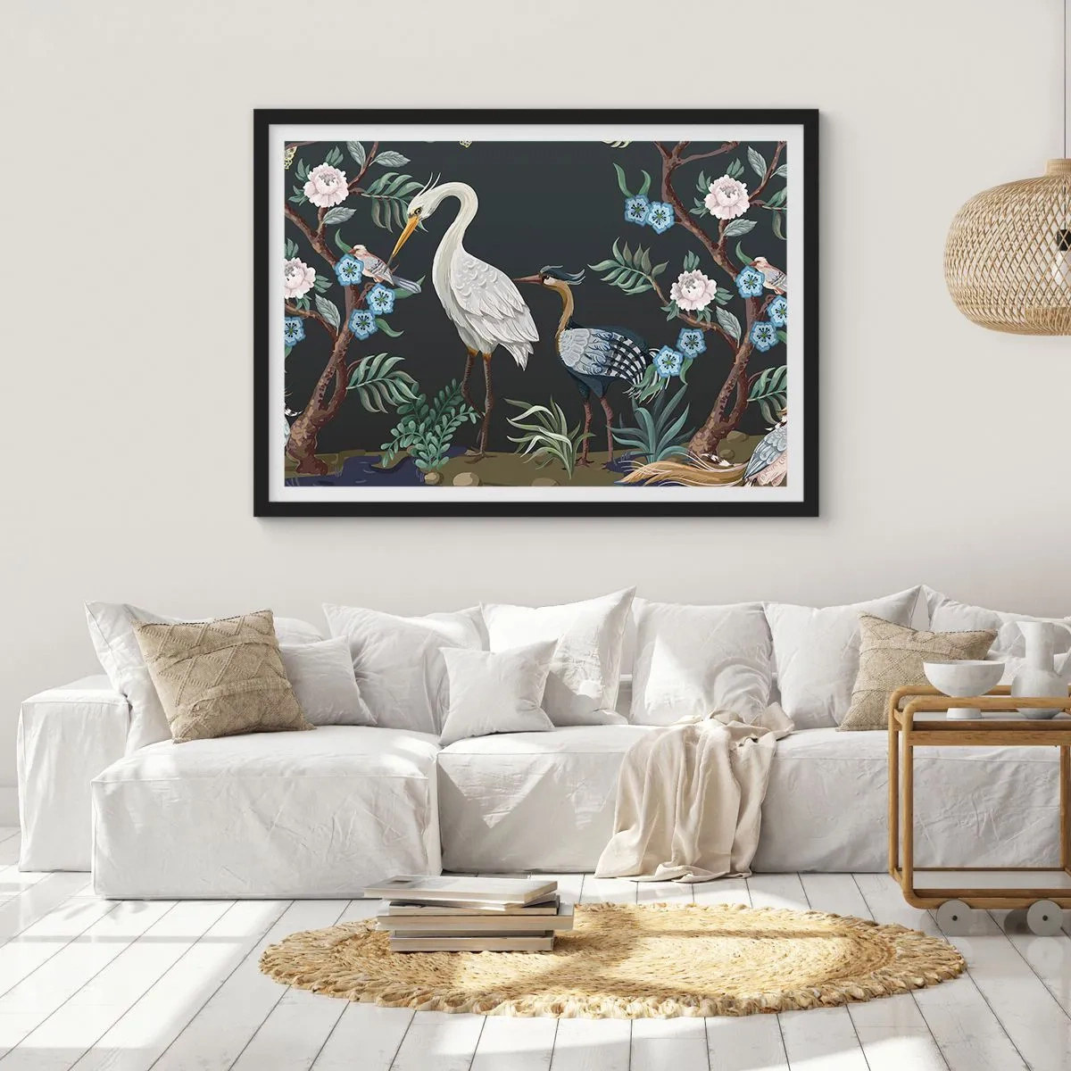 Poster în ramă neagră - Parada păsărilor - 50x40 cm