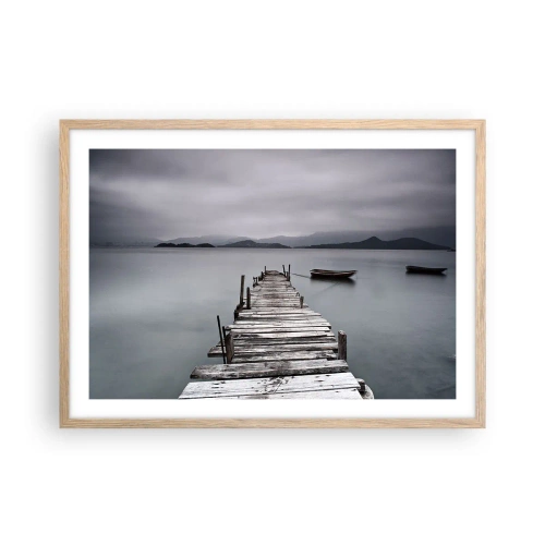 Poster în ramă de stejar deschis - Poți pleca mâine - 70x50 cm