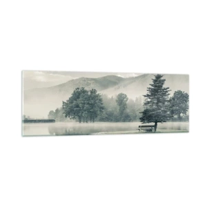 Tablou pe sticlă - Lacul încă doarme - 90x30 cm