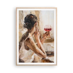 Poster în ramă de stejar deschis - Gustul unui moment bun - 70x100 cm