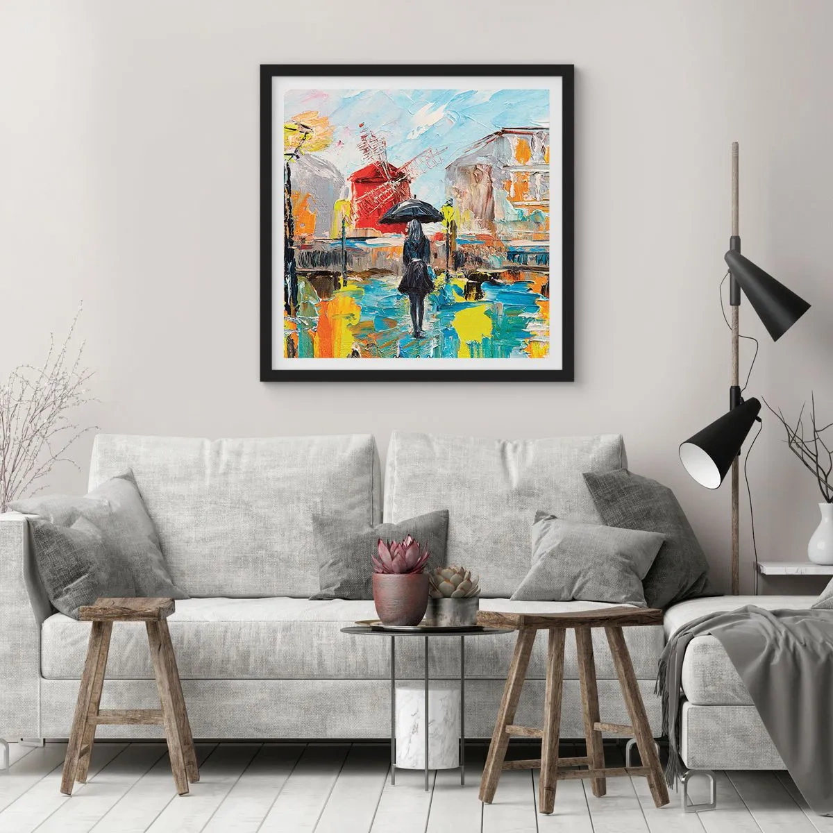 Poster în ramă neagră - Legende pariziene - 60x60 cm