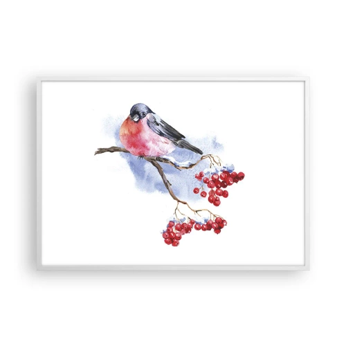 Poster în ramă albă - Iarna în culori - 100x70 cm