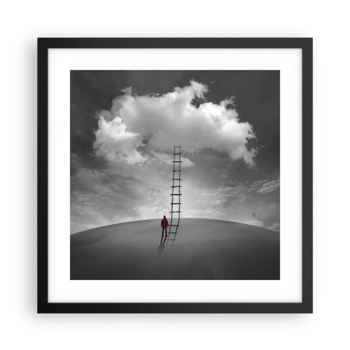Poster în ramă neagră - Orice este posibil - 40x40 cm