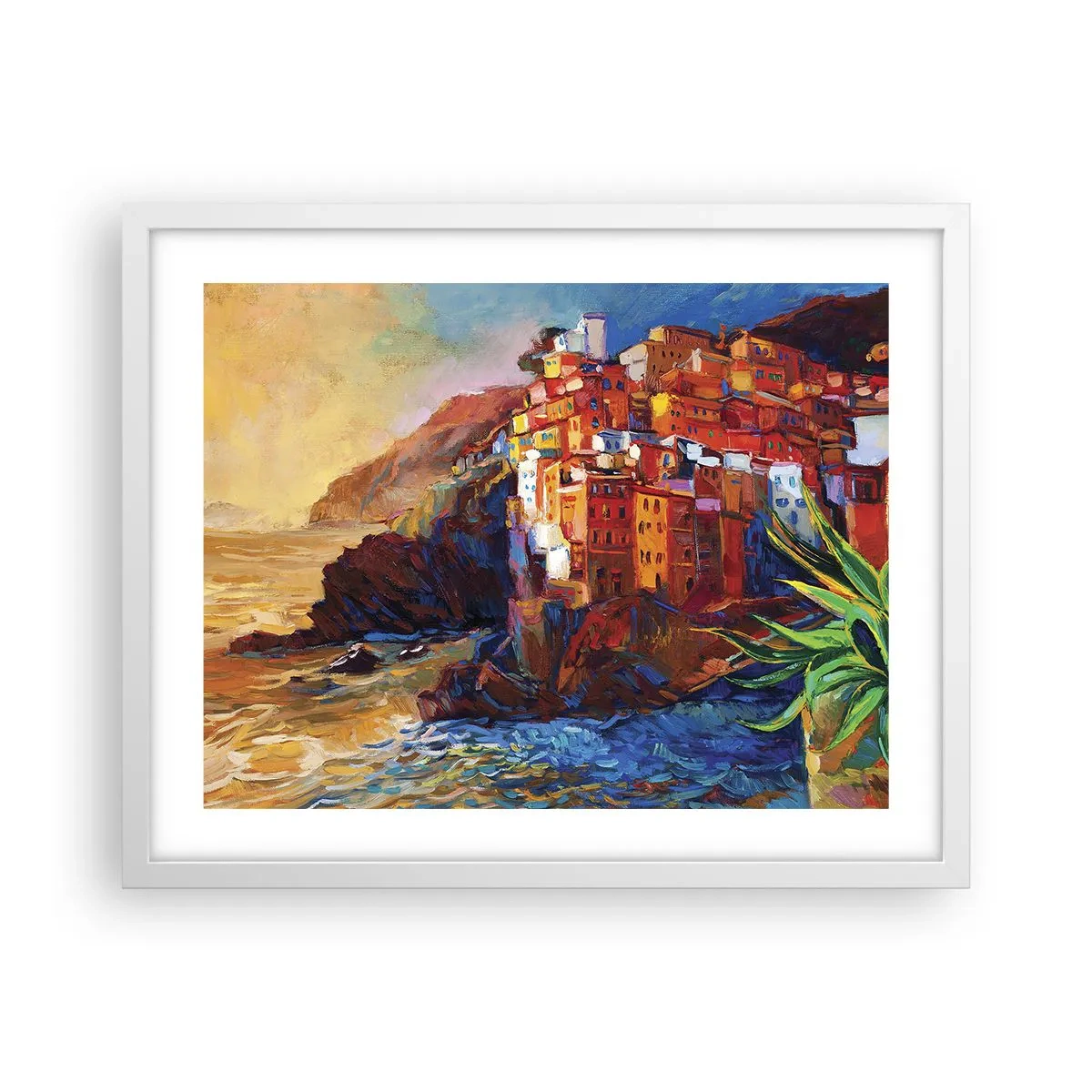 Poster în ramă albă - Oraș italian de vis - 50x40 cm