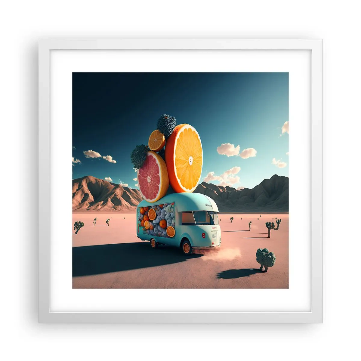 Poster în ramă albă - Gustul vacanței - 40x40 cm