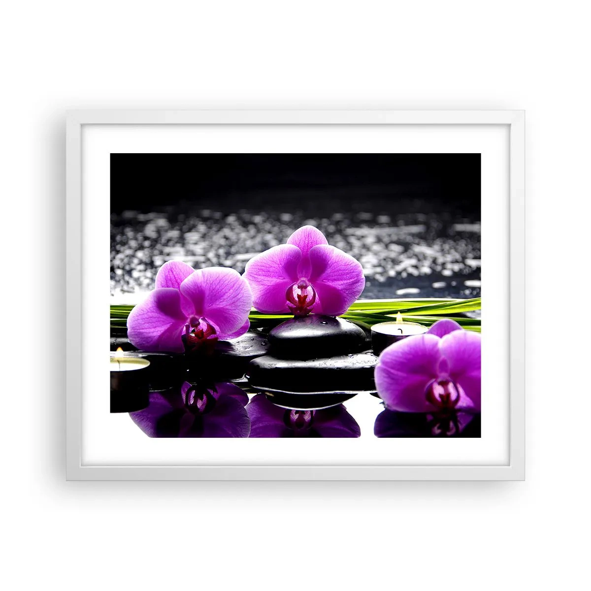 Poster în ramă albă - Să te scufunzi în pace și liniște - 50x40 cm