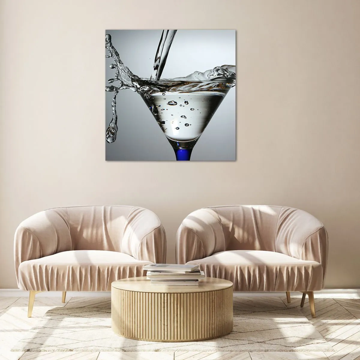 Tablou pe sticlă - La marginea paharului - 60x60 cm