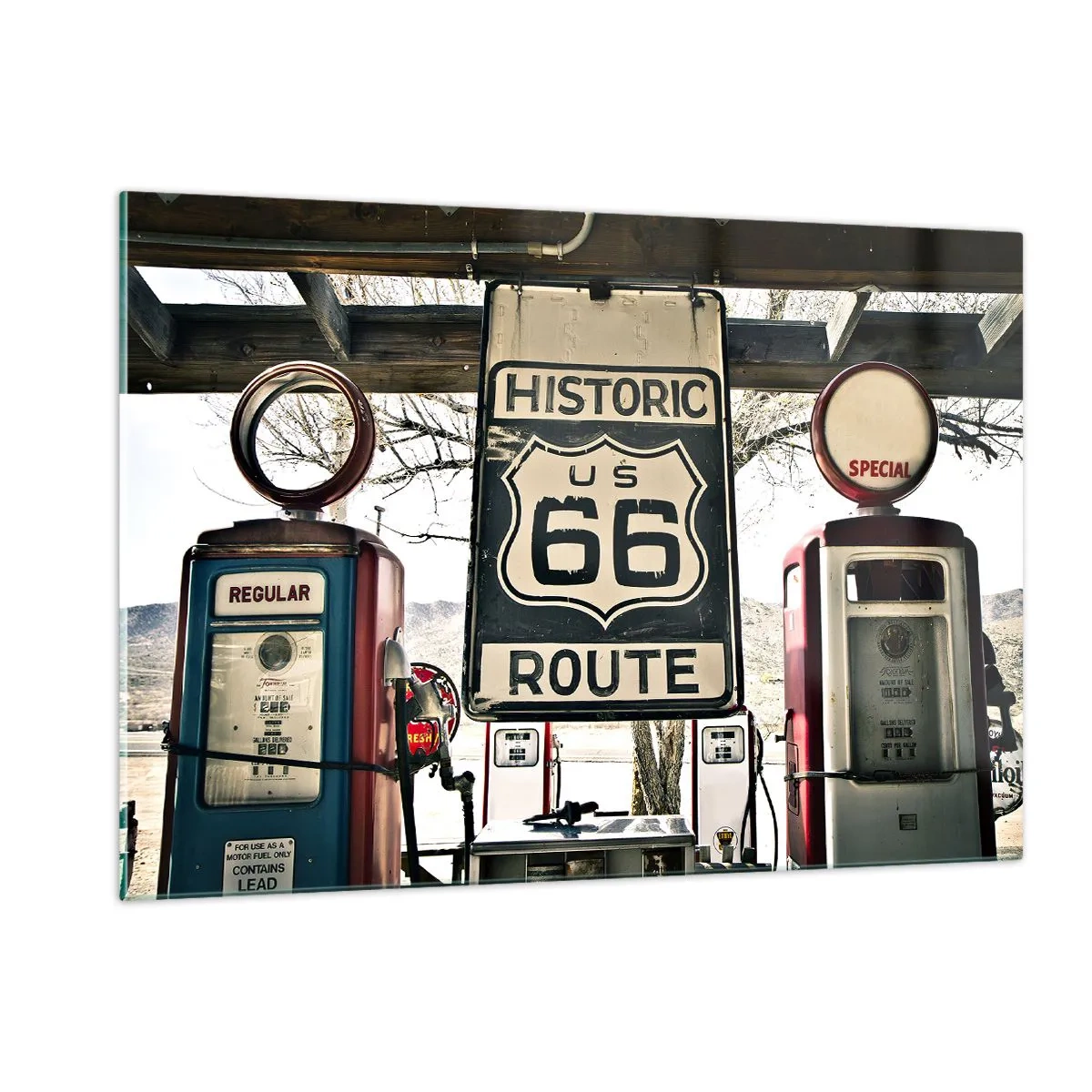 Tablou pe sticlă - O călătorie americană retro - 120x80 cm